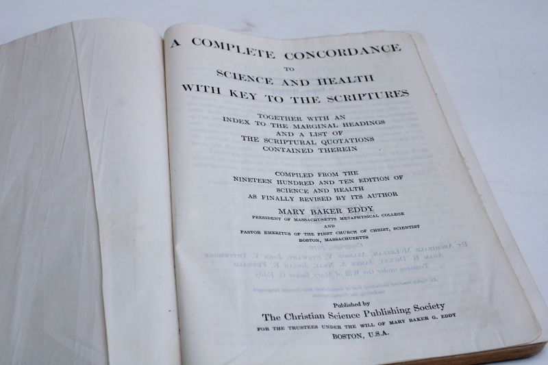 photo of 1916 Mary Baker Eddy black leather cover antique religious book Christian Science #4