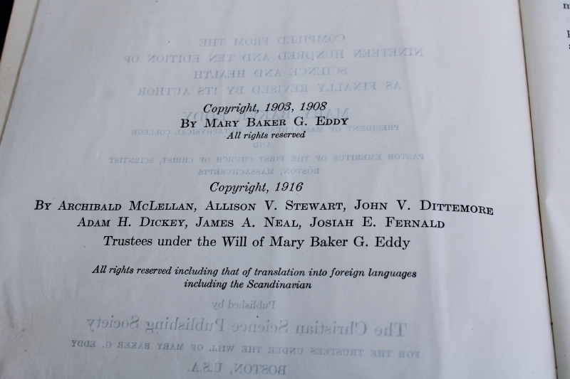 photo of 1916 Mary Baker Eddy black leather cover antique religious book Christian Science #5