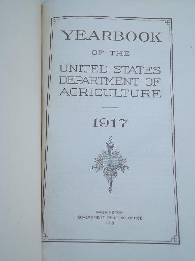 photo of 1917 US Department of Agriculture  yearbook, vintage USDA farm year book  #3