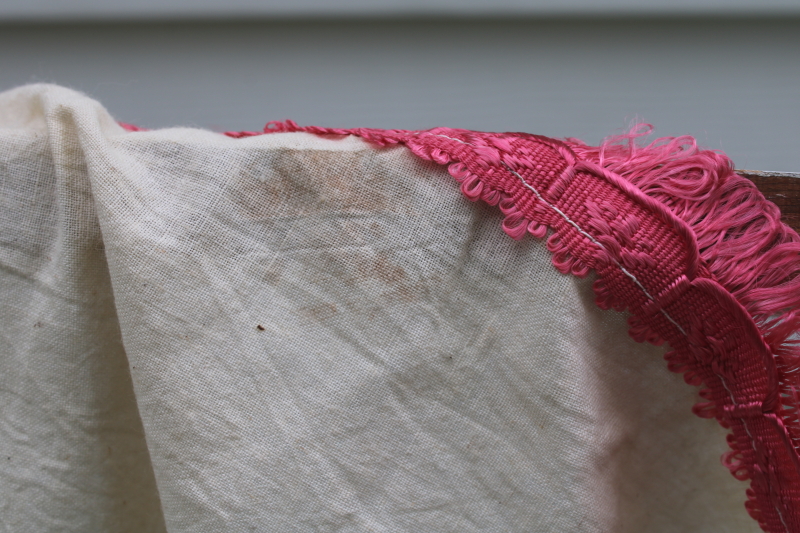 photo of 1920 30s vintage hand embroidered bed cover, cotton bedspread w/ girl in an arbor  #9