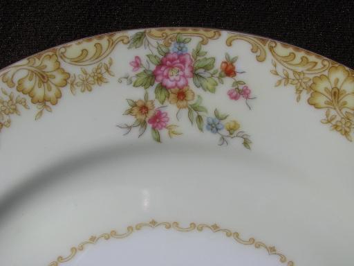 photo of 1920s 30s vintage Noritake Ashford hand-painted china dishes set for 4 #4