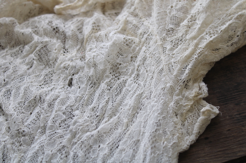 photo of 1920s 30s vintage alencon lace gown, flapper era wedding party dress, long unlined shape #2