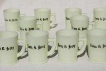 catalog photo of 1920s 30s vintage custard glass punch cups, McKee seville yellow glass Tom & Jerry mugs