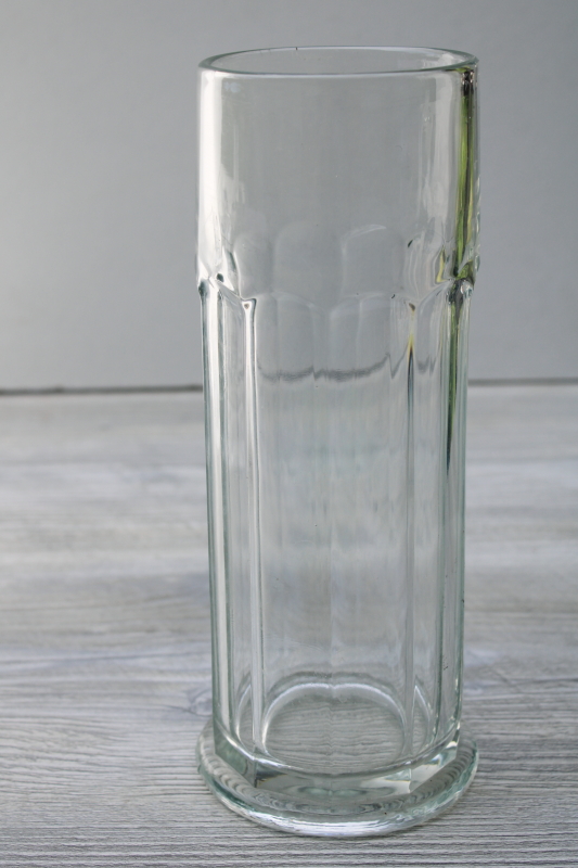 photo of 1920s 30s vintage drinking straw holder, tall jar Heisey colonial panel pattern pressed glass #1