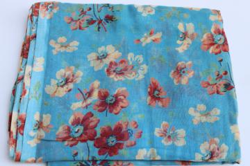 catalog photo of 1920s 30s vintage floral print cotton voile, light soft semi sheer fabric