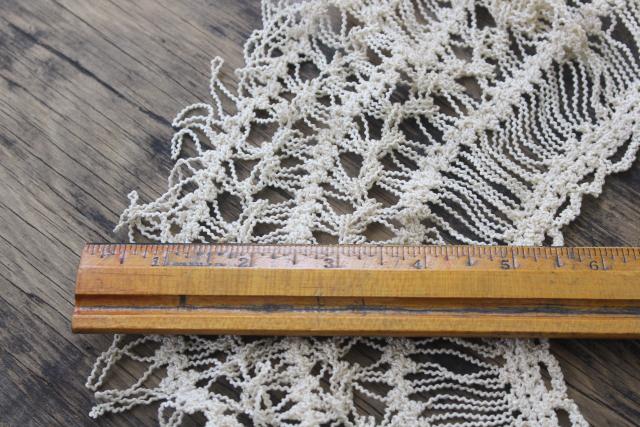 photo of 1920s 30s vintage handmade hairpin lace dress trim collar & cuffs w/ fringe #2