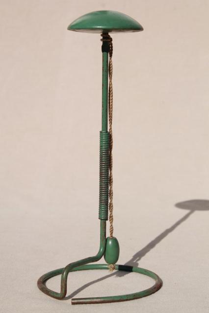 photo of 1920s 30s vintage hat stand or wig holder w/ original jadite green paint #2