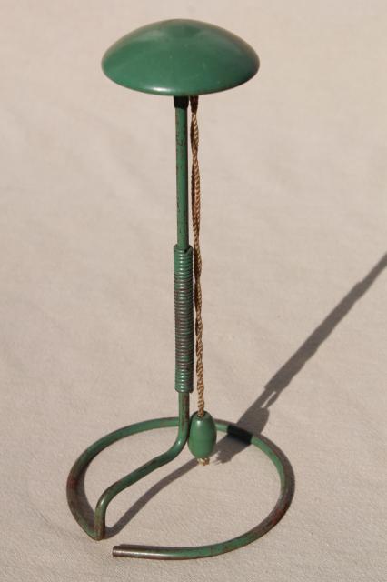 photo of 1920s 30s vintage hat stand or wig holder w/ original jadite green paint #3