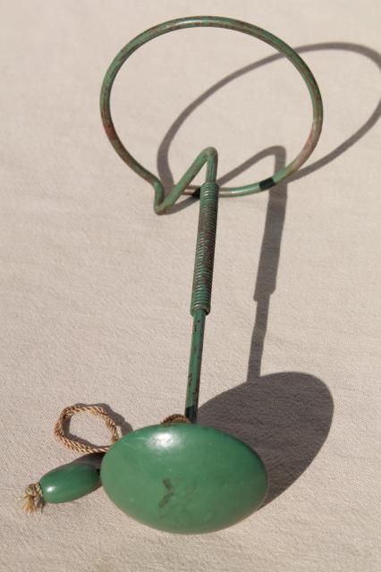 photo of 1920s 30s vintage hat stand or wig holder w/ original jadite green paint #4