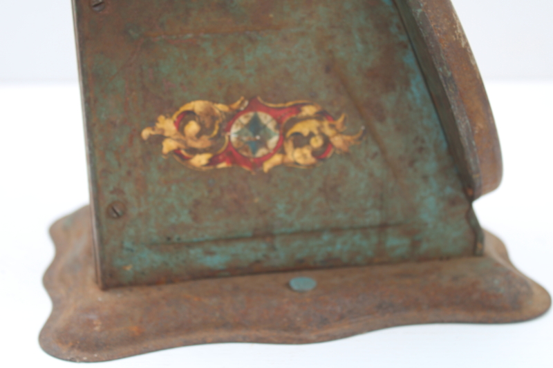 photo of 1920s 30s vintage kitchen scale w/ rusty worn old green paint, farmhouse decor #7