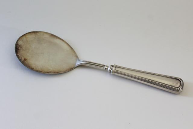 photo of 1920s or 1930s vintage pancake server, solid spatula w/ sterling silver handle #1