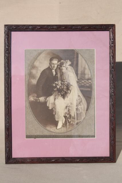 photo of 1920s or early 30s vintage photo, wedding picture flapper era bride & groom #1