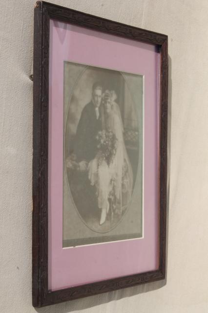 photo of 1920s or early 30s vintage photo, wedding picture flapper era bride & groom #5