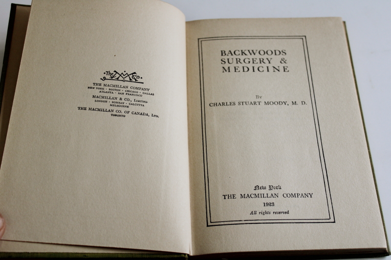 photo of 1920s vintage Backwoods Surgery and Medicine book, survival for outdoorsmen and campers  #3