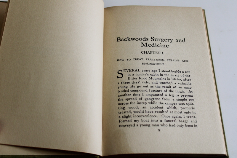 photo of 1920s vintage Backwoods Surgery and Medicine book, survival for outdoorsmen and campers  #4