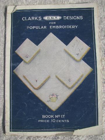 photo of 1920s vintage Clark's thread embroidery book w/ hot iron transfers #1