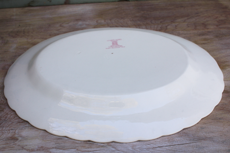 photo of 1920s vintage Copeland Spode Billingsley Rose Jewel shape turkey platter, antique china #5