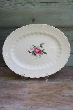 catalog photo of 1920s vintage Copeland Spode Billingsley Rose Jewel shape turkey platter, antique china