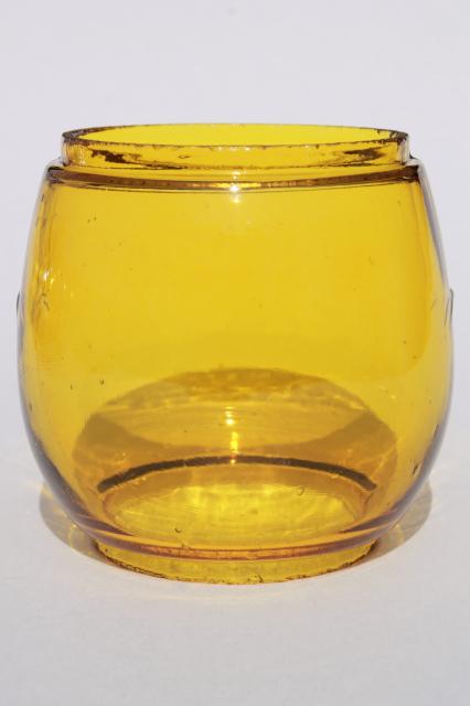 photo of 1920s vintage Dietz Little Wizard lantern globe shade safety light amber yellow #4