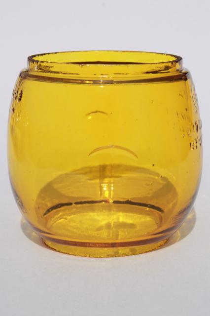 photo of 1920s vintage Dietz Little Wizard lantern globe shade safety light amber yellow #6