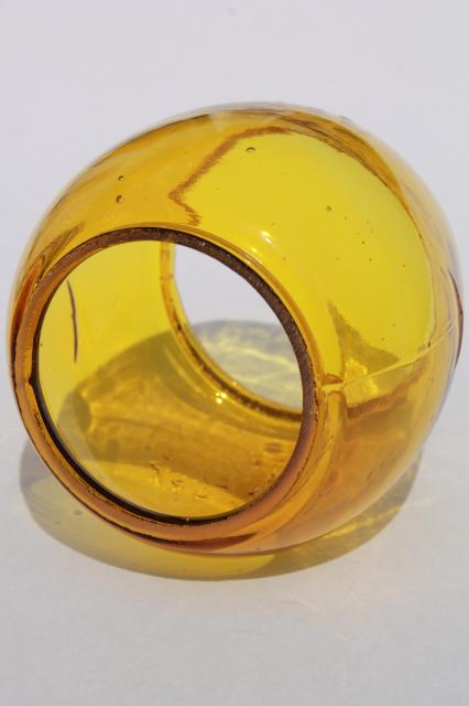 photo of 1920s vintage Dietz Little Wizard lantern globe shade safety light amber yellow #8