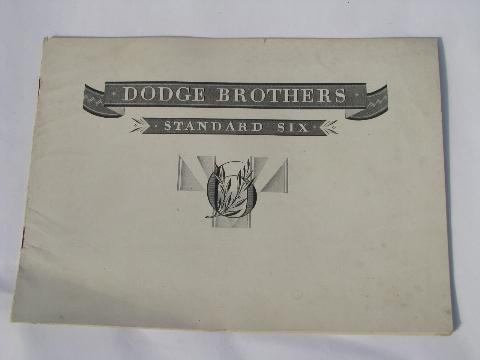 photo of 1920s vintage Dodge Brothers car catalog, Standard Six auto #1