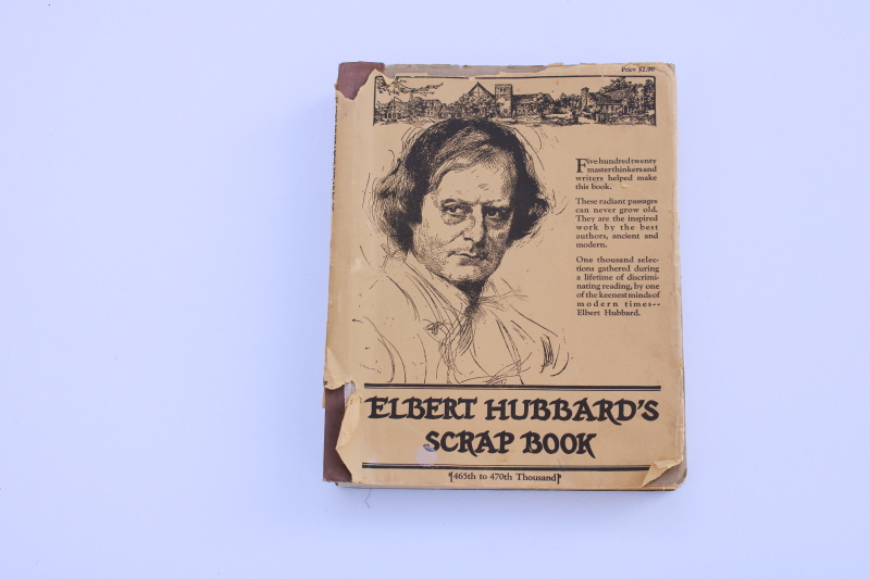 photo of 1920s vintage Elbert Hubbards Scrap Book, art binding Roycroft Arts & Crafts typography #1