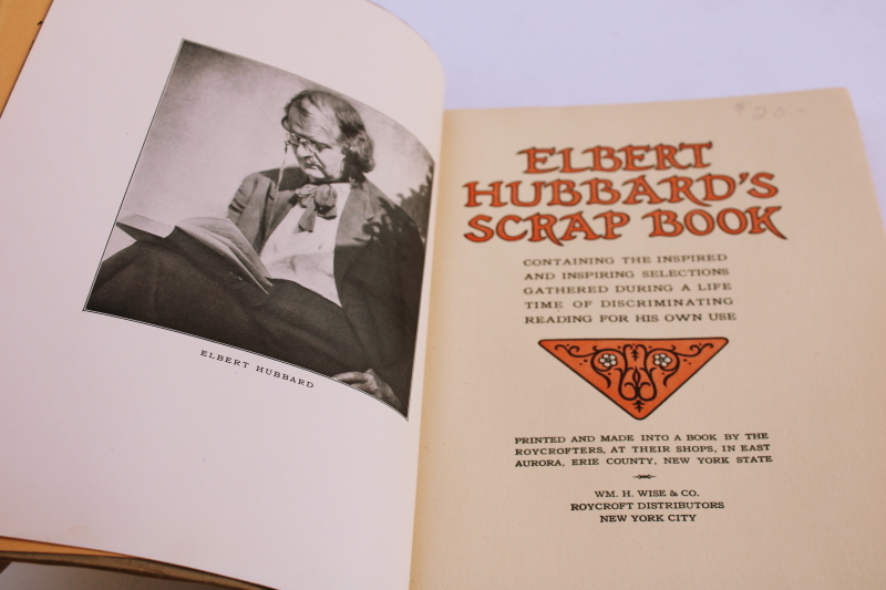 photo of 1920s vintage Elbert Hubbards Scrap Book, art binding Roycroft Arts & Crafts typography #2