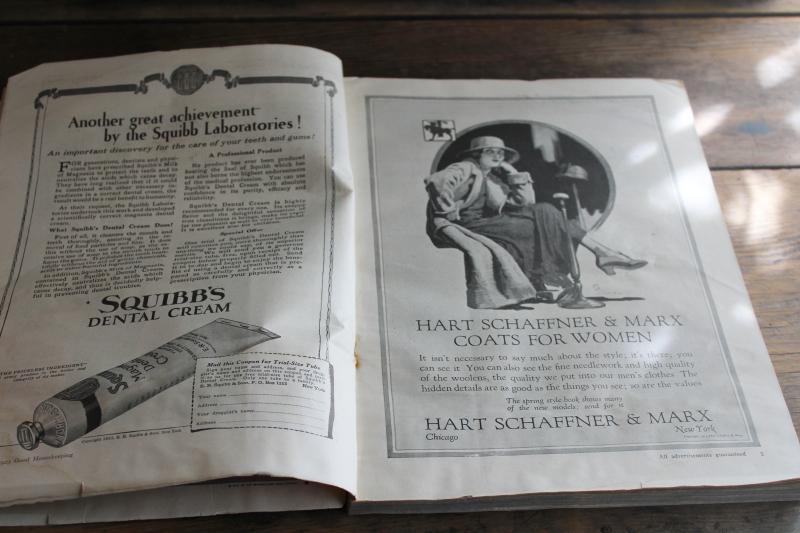 photo of 1920s vintage Good Housekeeping magazine full of old ads, Alice in Wonderland cover #9