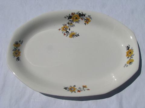 photo of 1920s vintage Homer Laughlin 'Raymond' china, chinoiserie floral yellow/black/red #2