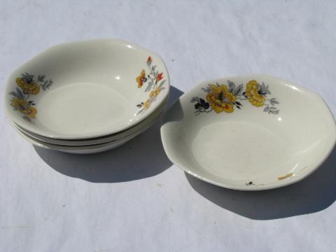 photo of 1920s vintage Homer Laughlin 'Raymond' china, chinoiserie floral yellow/black/red #4