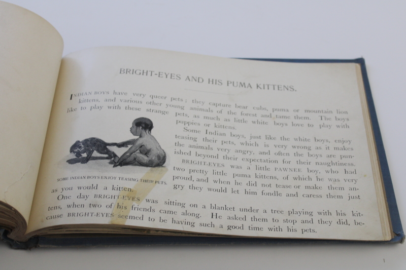 photo of 1920s vintage Indian Child Life, color prints Edwin Willard Deming art, ex library book  #9