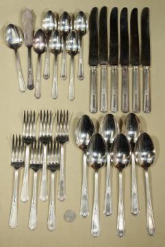 catalog photo of 1920s vintage Kensington silver plate flatware service for six