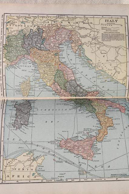 photo of 1920s vintage Literary Digest Atlas of the World w/ color maps, large paper fold outs #5