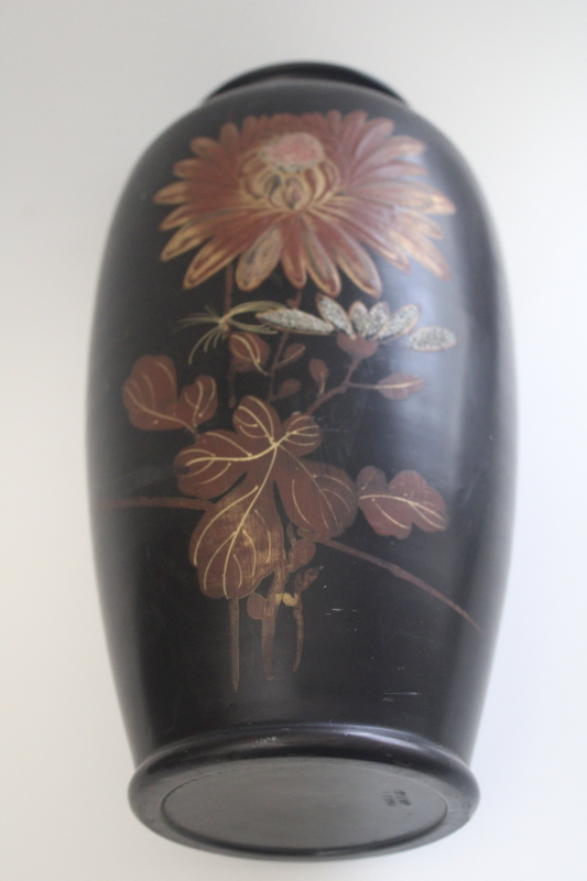 photo of 1920s vintage Made in Japan Tokanabe ware pottery vase, unusual burnished smooth finish  #3