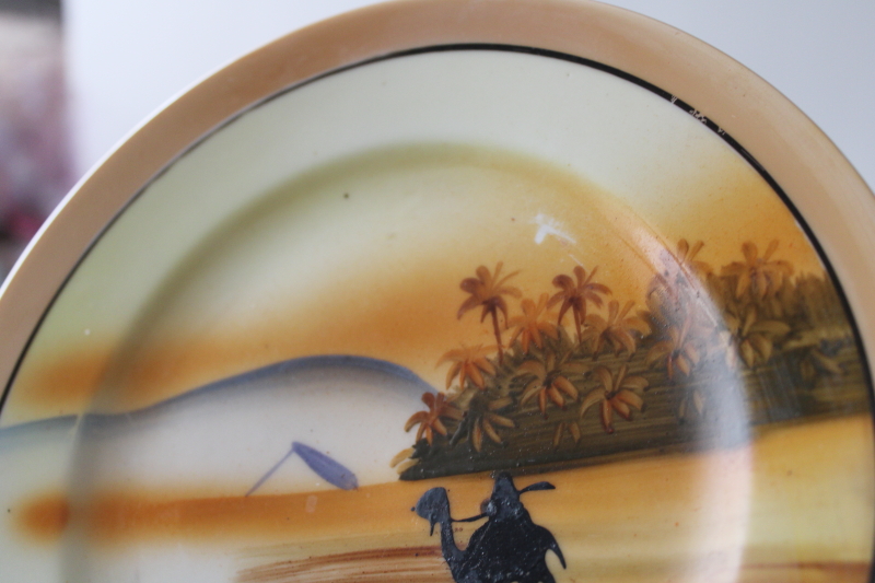 photo of 1920s vintage Made in Japan hand painted china tea set, Egyptian desert scenes w/ camels #5