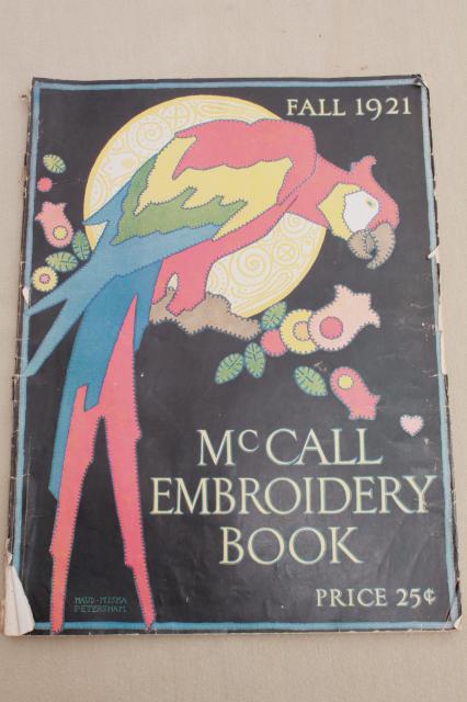 photo of 1920s vintage McCalls embroidery sewing book, art deco designs & needlework patterns  #1