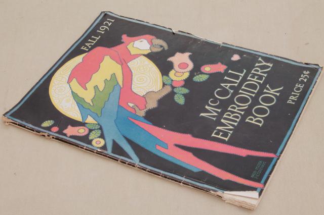 photo of 1920s vintage McCalls embroidery sewing book, art deco designs & needlework patterns  #5