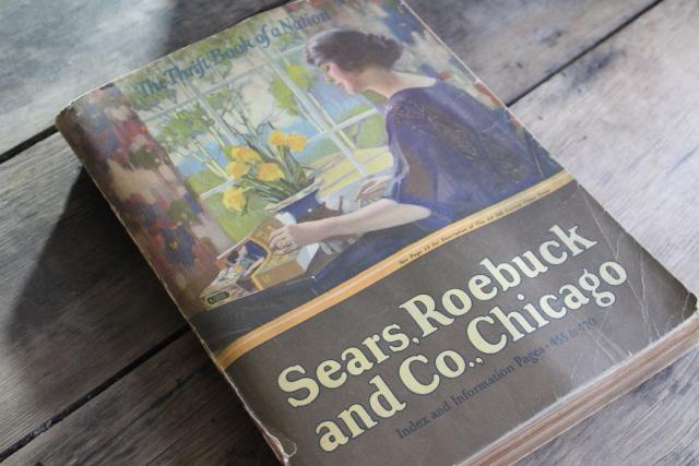 photo of 1920s vintage Sears catalog, big book illustrated engravings farm, family, home #1