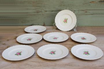 catalog photo of 1920s vintage Spode china cake or bread plates set Billingsley Rose floral