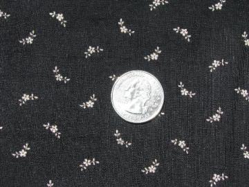 catalog photo of 1920s vintage antique sheer cotton floral print fabric, art deco white on black