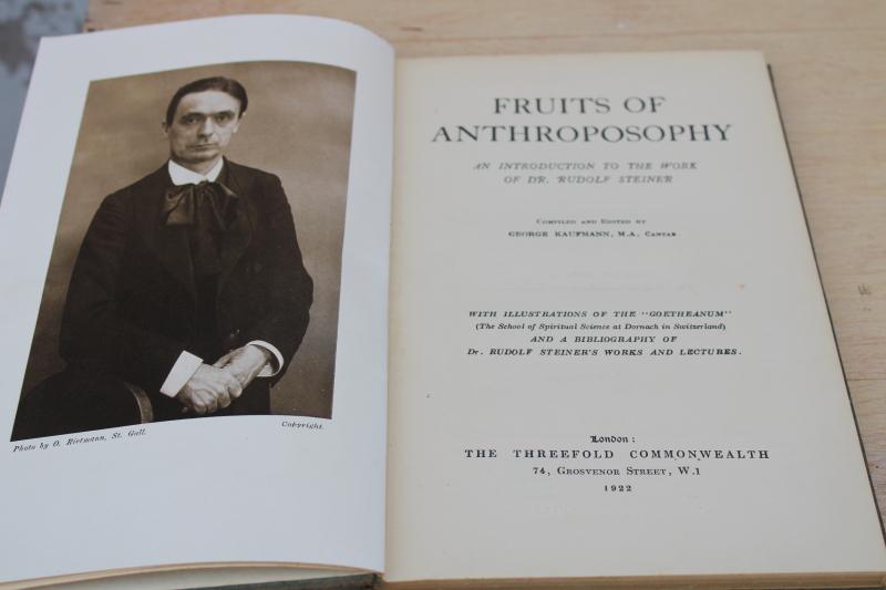 photo of 1920s vintage book Rudolf Steiner philosophy, introduction to Anthroposophy #2