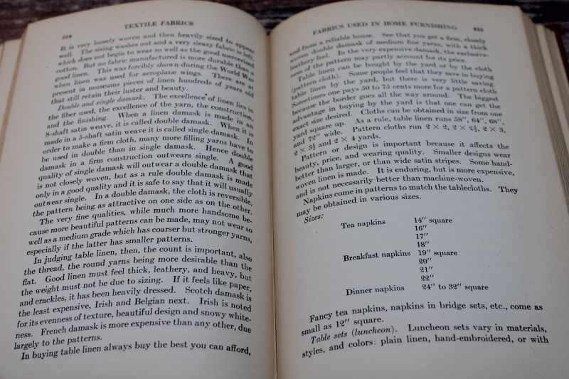 photo of 1920s vintage book of fabric types, Textile Fabrics names of cotton wool silk rayon linen weaves #6