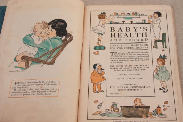 photo of 1920s vintage booklet baby care & health w/ great old ad graphics & artwork, lots of babies #1