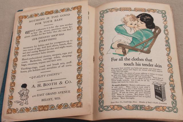 photo of 1920s vintage booklet baby care & health w/ great old ad graphics & artwork, lots of babies #6