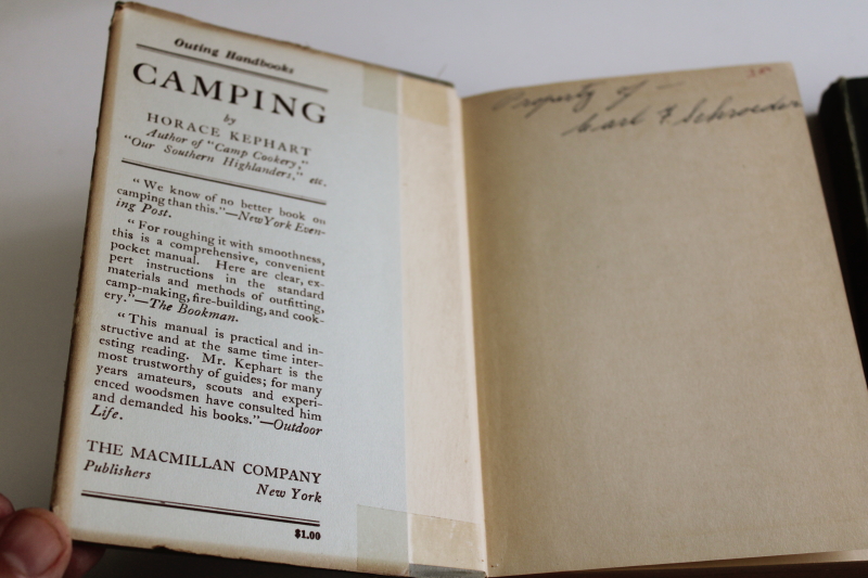 photo of 1920s vintage books Camping, Camp Cookery cook book, cute rustic decor for lodge or cabin  #2