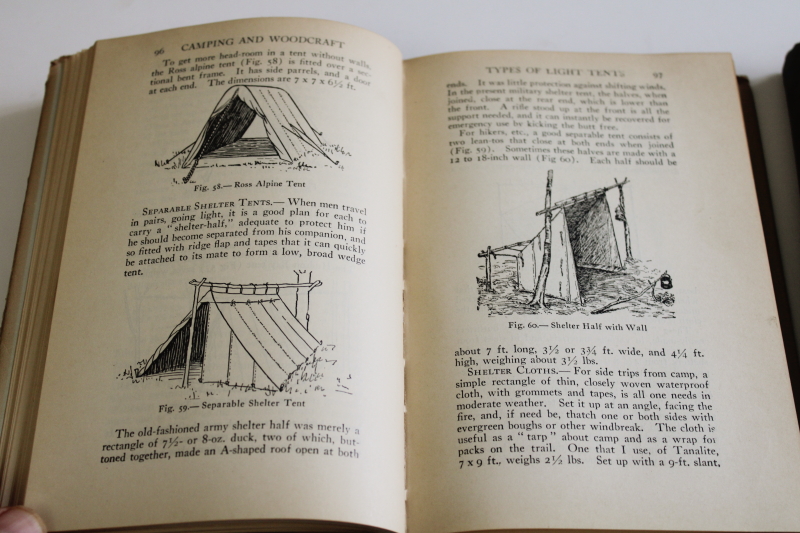photo of 1920s vintage books Camping, Camp Cookery cook book, cute rustic decor for lodge or cabin  #4