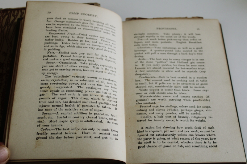 photo of 1920s vintage books Camping, Camp Cookery cook book, cute rustic decor for lodge or cabin  #6