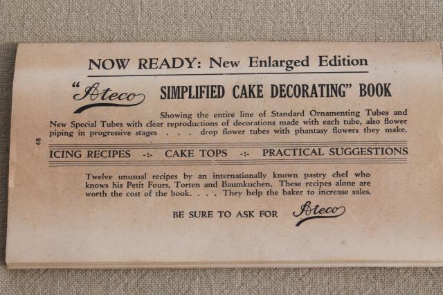 photo of 1920s vintage cake decorating set in original box, antique piping bag & cone tips #7
