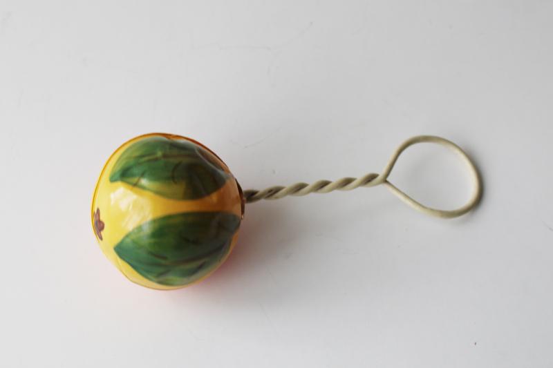 photo of 1920s vintage celluloid plastic 'gourd' baby rattle, collectible antique toy #1